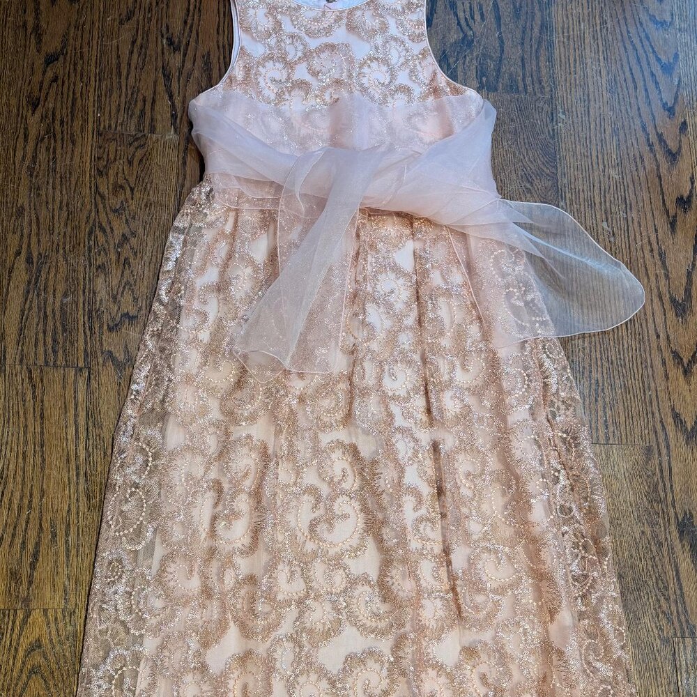 pinco pollino rose gold dress